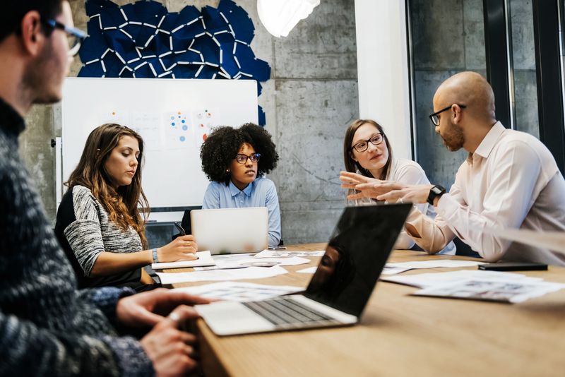Team in a meeting